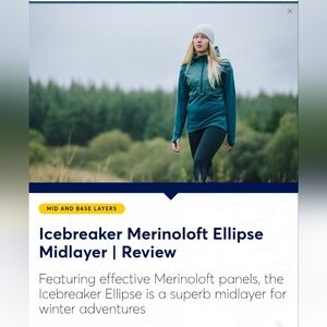 Icebreaker Merinoloft Eliose Midlayer. Medium